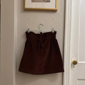 Sezane Orange Corduroy Skirt